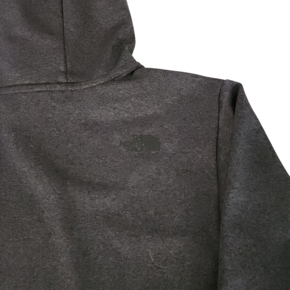The North Face Men’s Heathered Charcoal Logo Fleece Pullover Hoodie M - like new - Picture 4 of 12